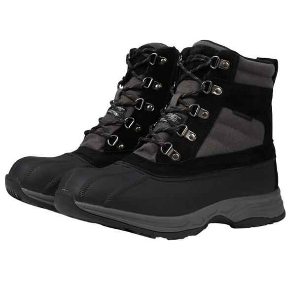 Propet Mens Cortland Boots US 12 XW EU 45.5 Black Canvas Waterproof NIB